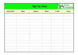 sign in sheet template excel sign up sheet