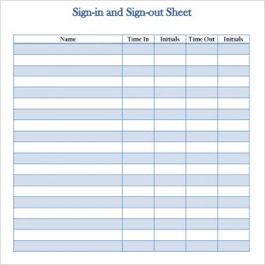 sign out sheet mployee sign in sign out sheet