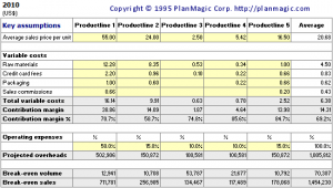 simple budget planner breakeven