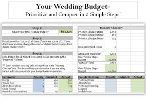 simple budget spreadsheets wedding budget