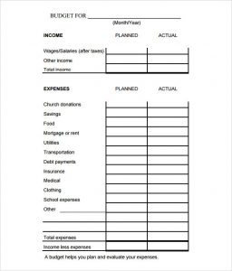 simple budget template simple budget template pdf