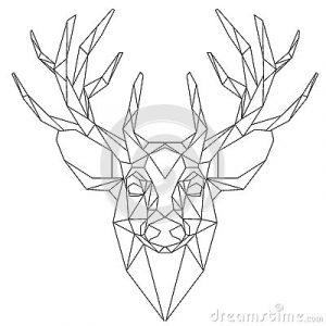 simple business plan outline deer head triangular icon animal geometric trendy line design vector illustration ready tattoo coloring book