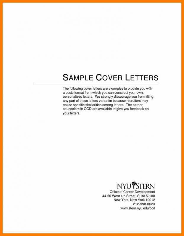 Simple Cover Letter Samples Template Business