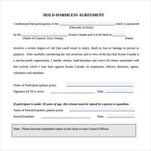 simple hold harmless agreement hold harmless agreement pdf