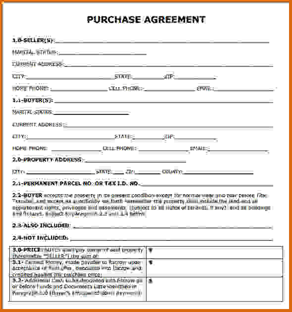 simple home purchase agreement