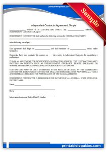 simple independent contractor agreement printable independent contractor agreement, simple form