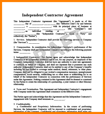 simple independent contractor agreement