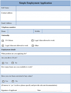 simple job application simpleemploymentapplicationformat