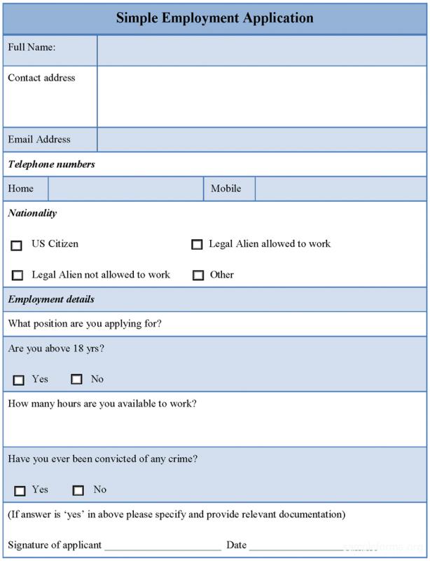 simple job application