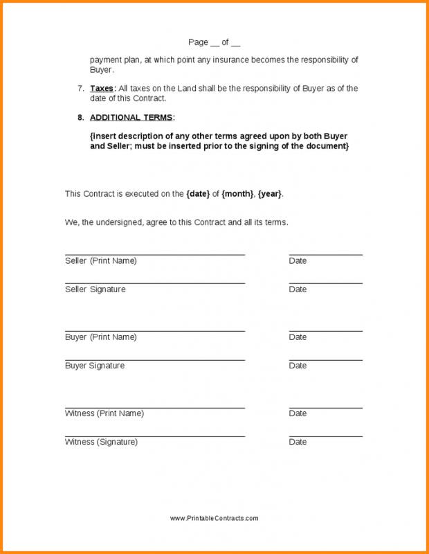 Simple Land Purchase Agreement Form | Template Business