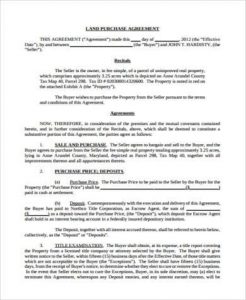 simple land purchase agreement form simple land purchase agreement