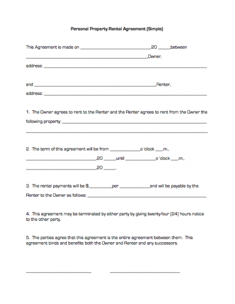 simple lease agreement