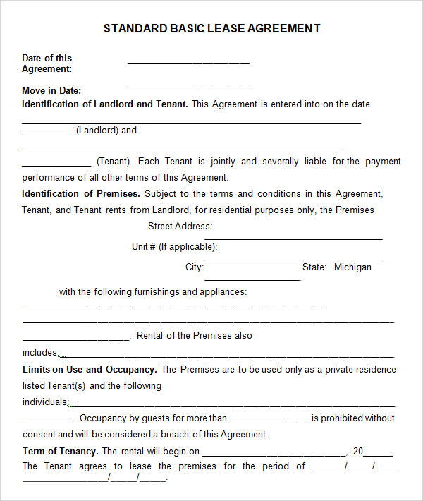 Free Printable Basic Rental Agreement Free Printable Free Texas 