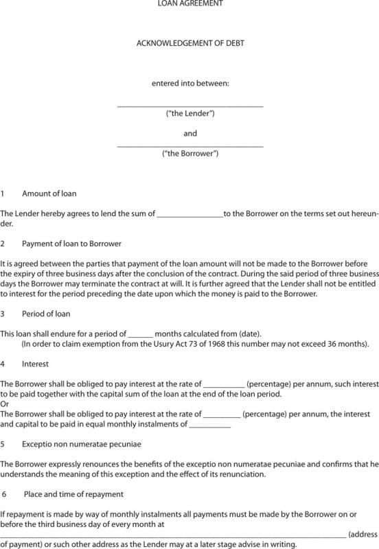 Simple Loan Agreement | Template Business