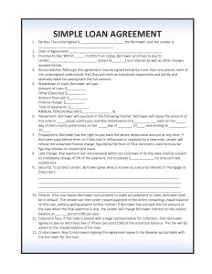 simple loan agreement simple loan agreement template