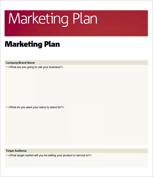 Simple Marketing Plan Template Business