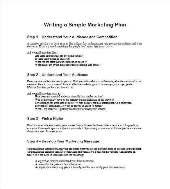 simple marketing plan