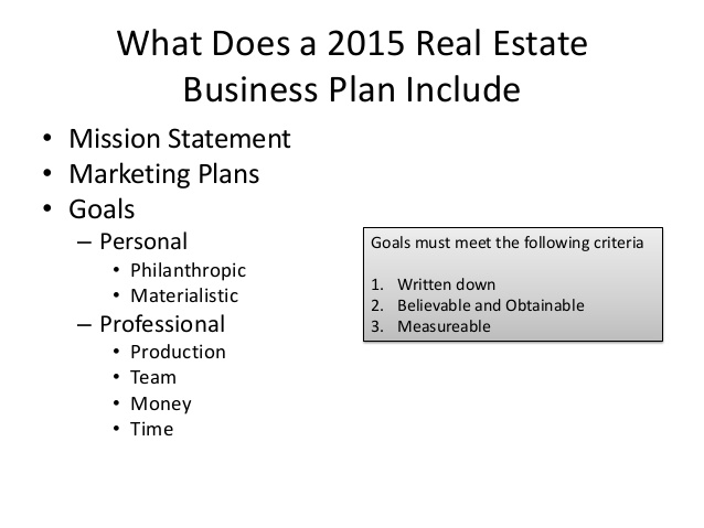 Real estate agent business plan template pdf
