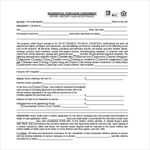 simple order form residential purchase agreement form