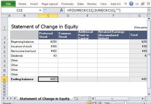 simple personal financial statement make use of built in formula to get accurate results