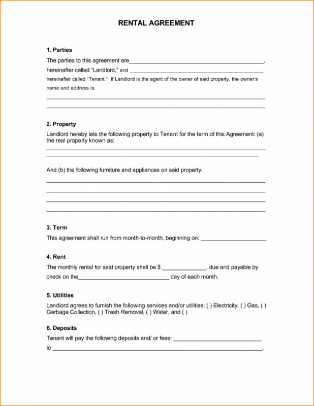 simple rental agreement form