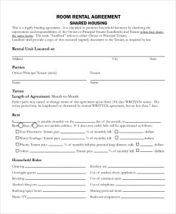 simple rental agreement form simple room rental agreement