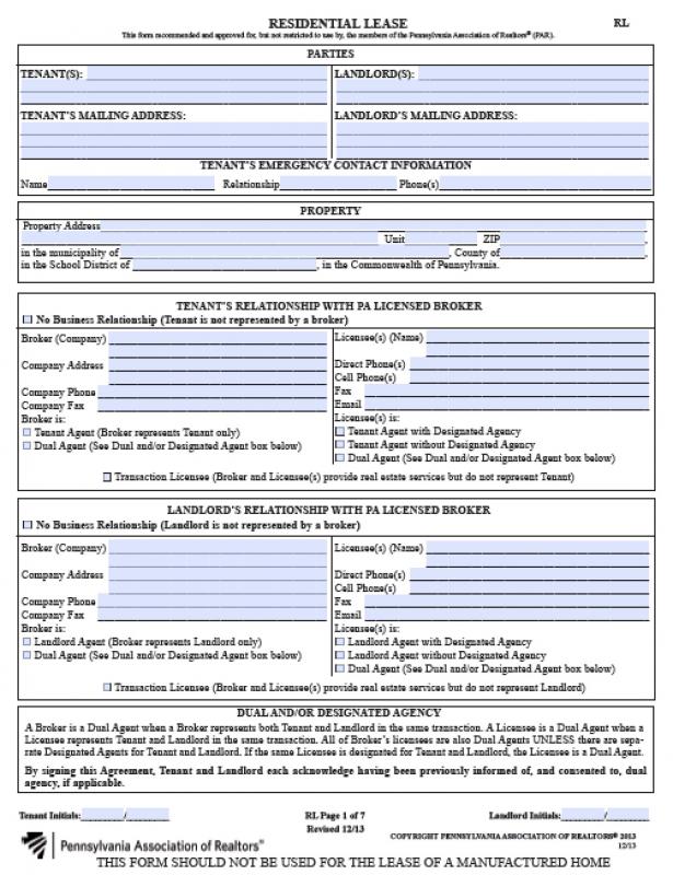 simple rental agreement month to month