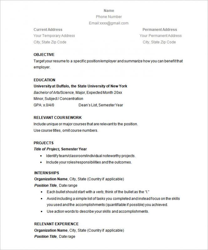 Simple Resume Examples | Template Business