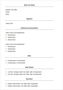 simple resume format in word basic resume template word