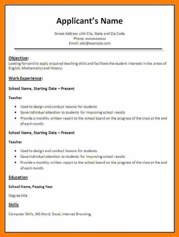 Simple Resume Format In Word | Template Business