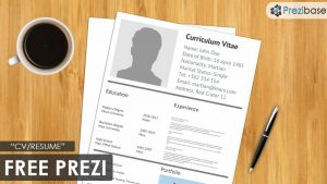 simple resume layout free cv resume prezi template on desk