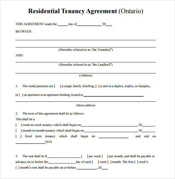 simple room rental agreement form free