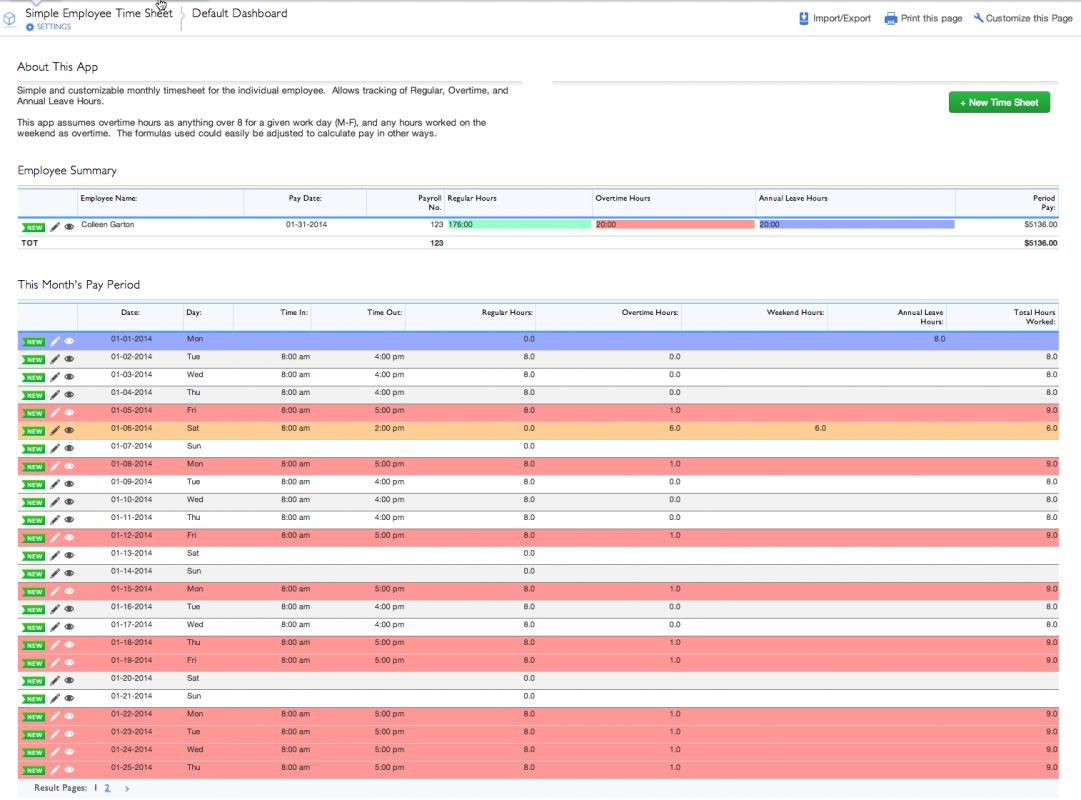 simple timesheet template