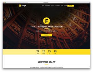 single page web templates fudge simple event website template for wp