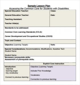 siop lesson plan examples common core lesson plan template high school