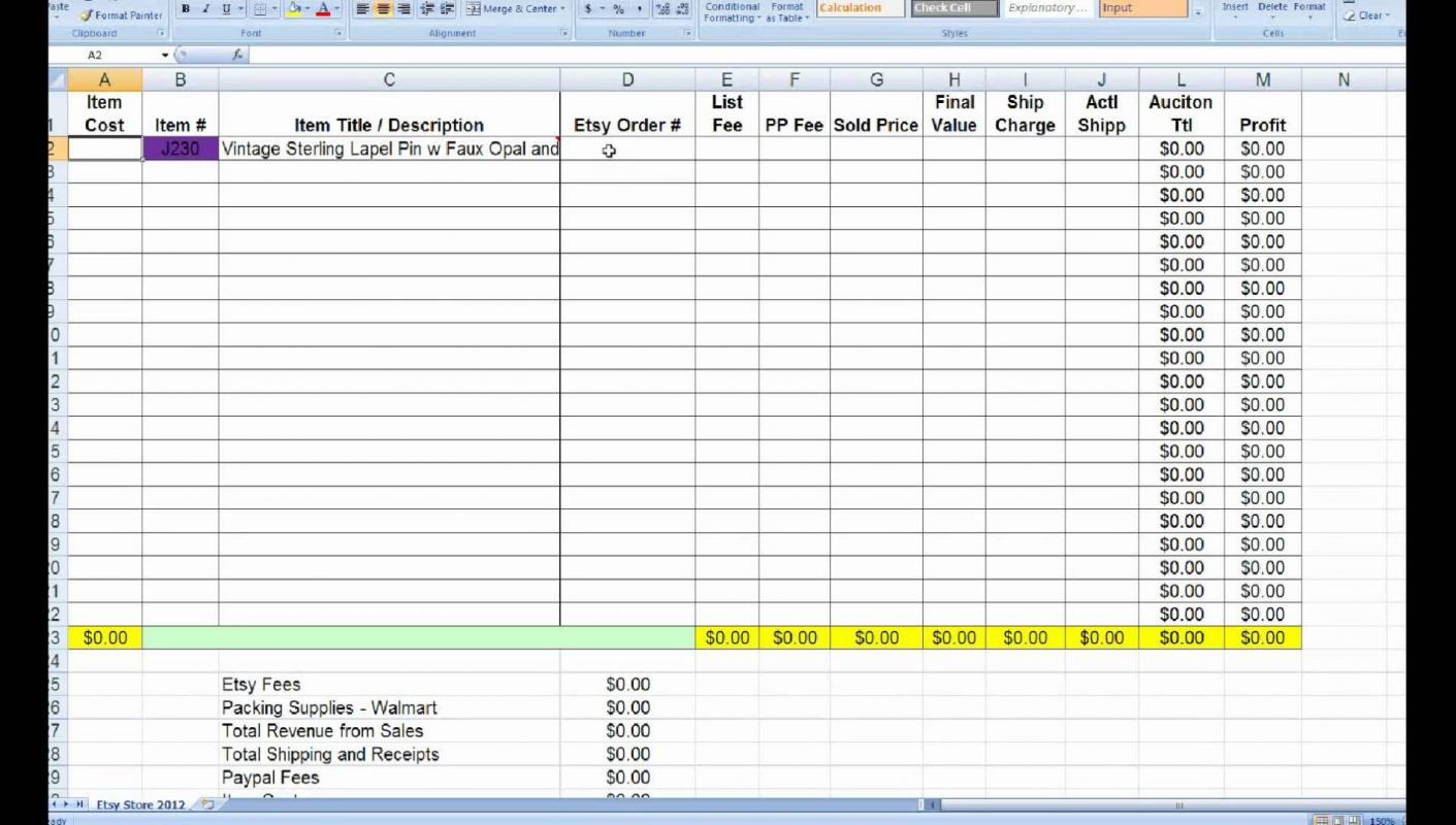 home inventory spreadsheet template for excel