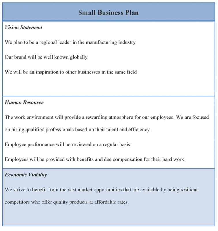 small business plan template