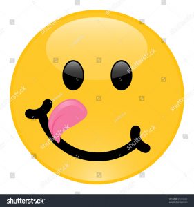 smiley face icon stock photo image version of yummy or teasing smiley