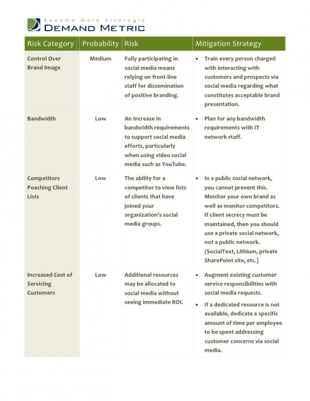 social media plan example