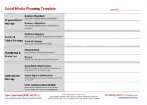 social media strategy template social media planning template