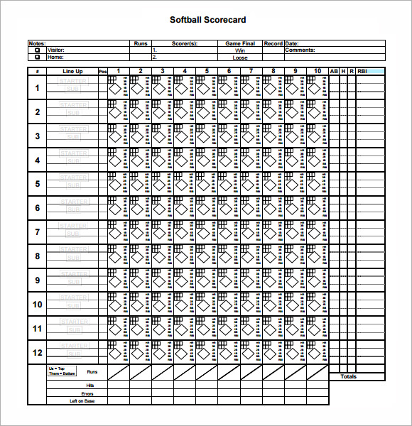 Softball Score Sheet | Template Business