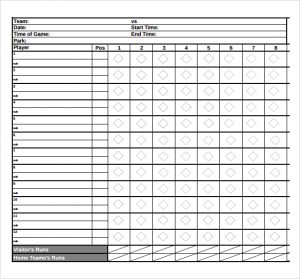 Softball Scoresheet by Dawn Brotherton