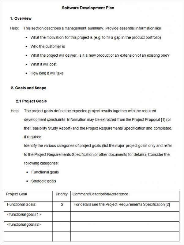 Software Development Plan | Template Business