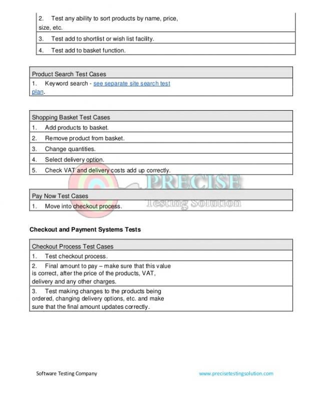 software test plan template