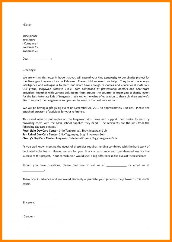 solicitation letter sample