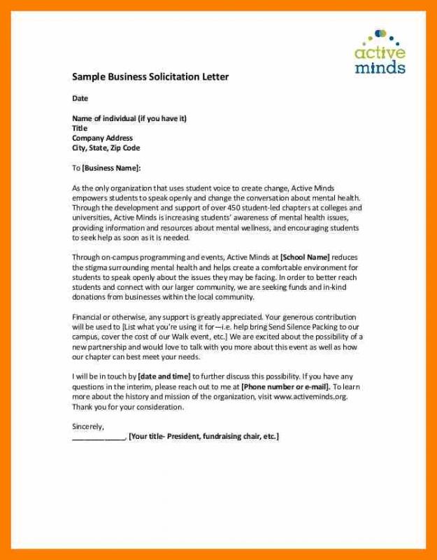 solicitation letter sample