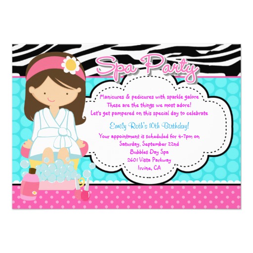 spa party invitations