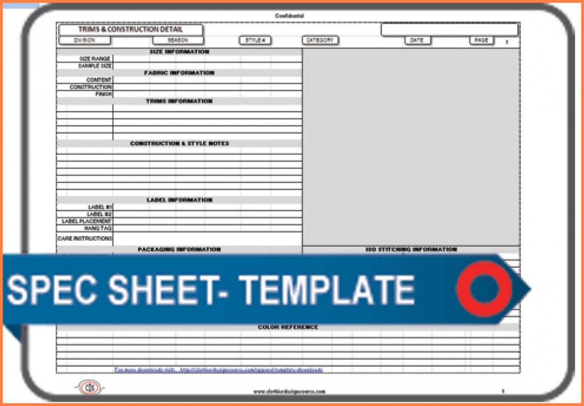 spec sheet template