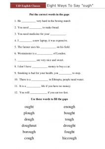 spelling word worksheets ways to say ough worksheets