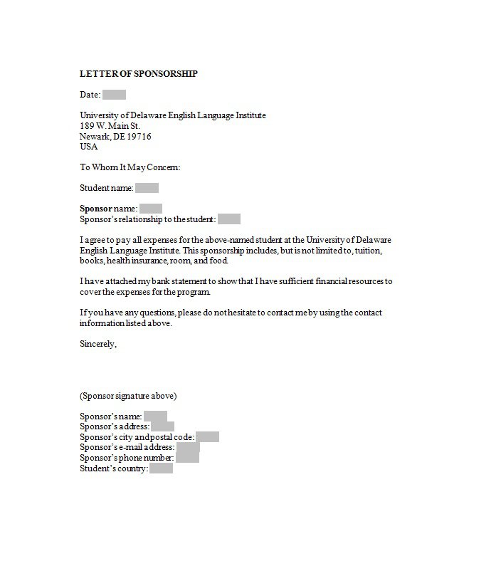 sponsorship letter template